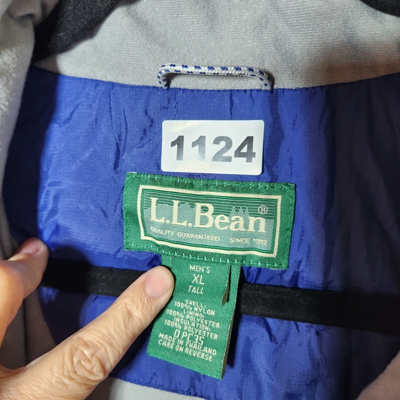 LL Bean Mens XL Tall Blue Puffer Quilted Zip Up Vest - Picture 3 of 11